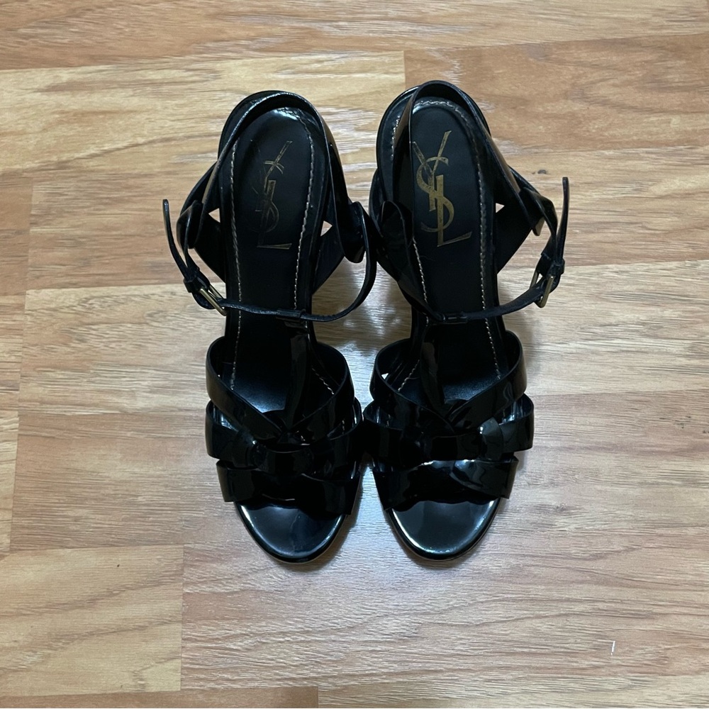 Yves Saint Laurent Tribute Black sandals Heels - Picture 4 of 11